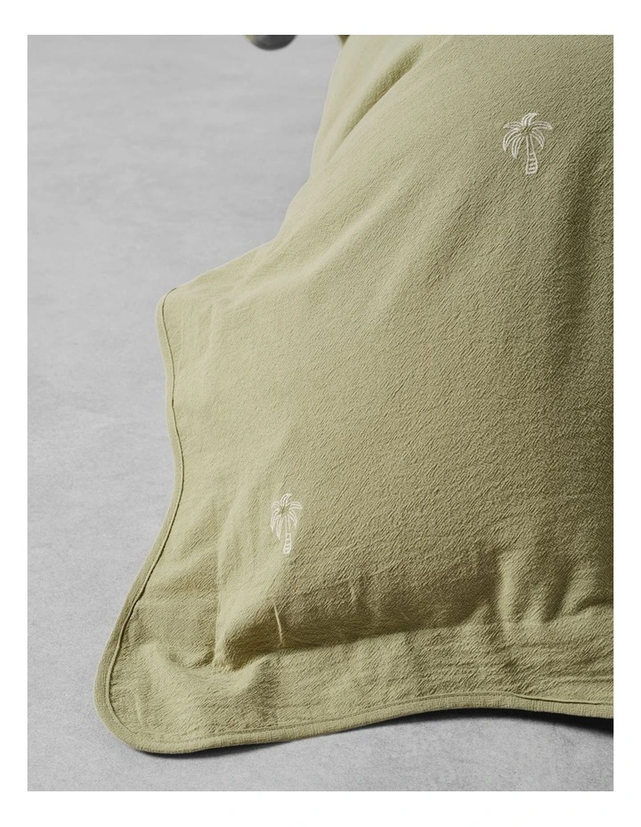 Palmier Cotton Quilt Cover Set In Khaki image 4