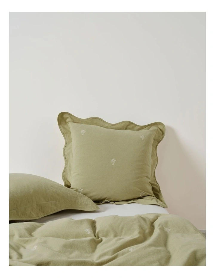 Palmier Cotton Quilt Cover Set In Khaki image 5