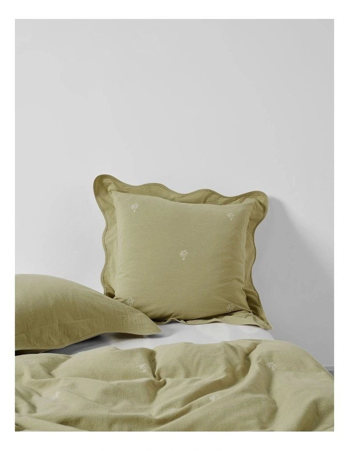 Palmier Cotton Quilt Cover Set In Khaki image 5