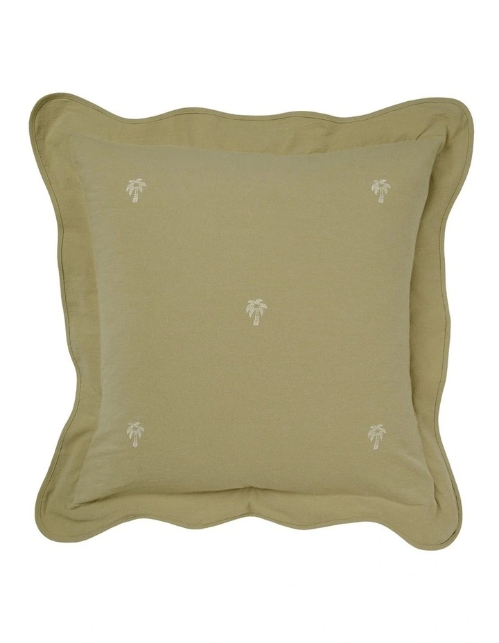 Palmier Cotton Quilt Cover Set In Khaki image 6