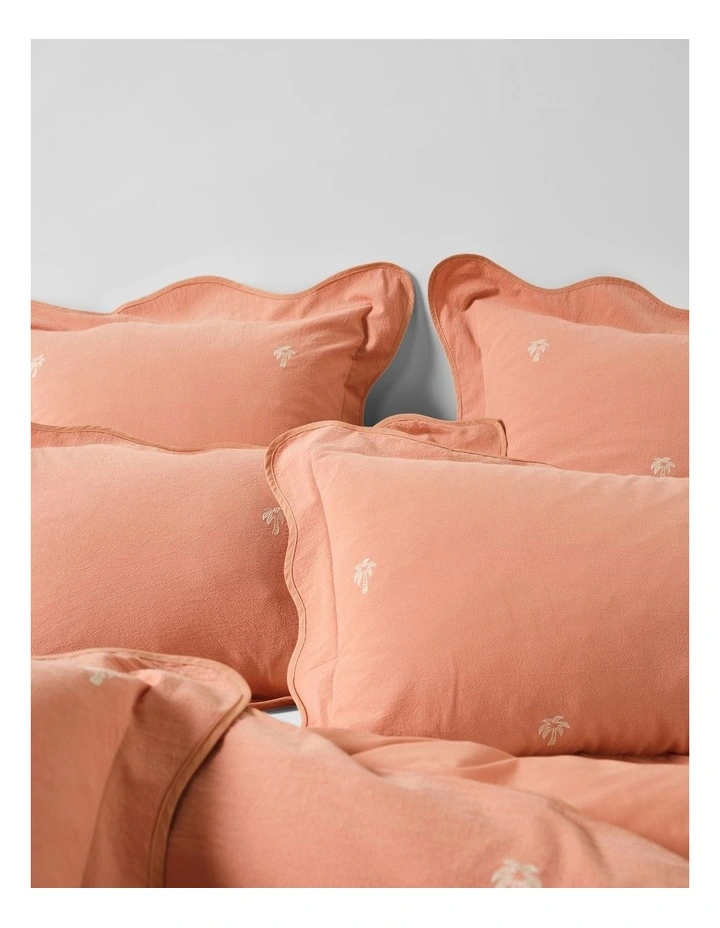 Palmier Cotton Quilt Cover Set In Pink Clay image 2
