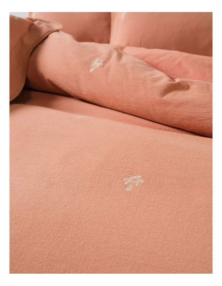 Palmier Cotton Quilt Cover Set In Pink Clay image 3