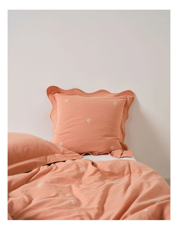 Palmier Cotton Quilt Cover Set In Pink Clay image 4