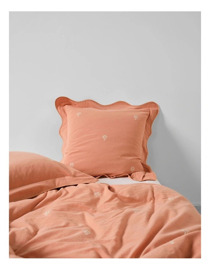 Palmier Cotton Quilt Cover Set In Pink Clay image 4