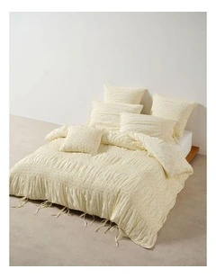 Nina Spot Quilt Cover Set In Vanilla