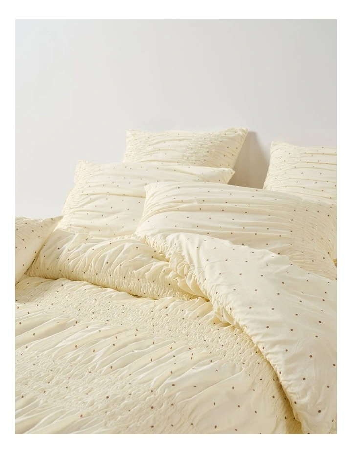Nina Spot Quilt Cover Set In Vanilla image 2