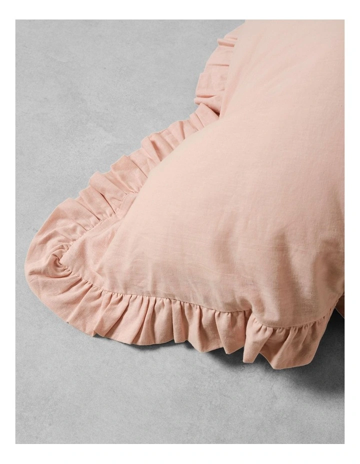 Vintage Ruffle Cotton Linen Quilt Cover Set In Ballet Pink image 4