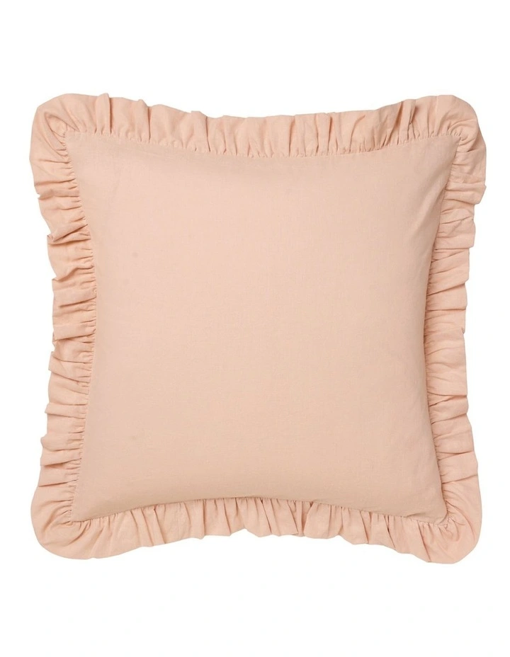 Vintage Ruffle Cotton Linen Quilt Cover Set In Ballet Pink image 5