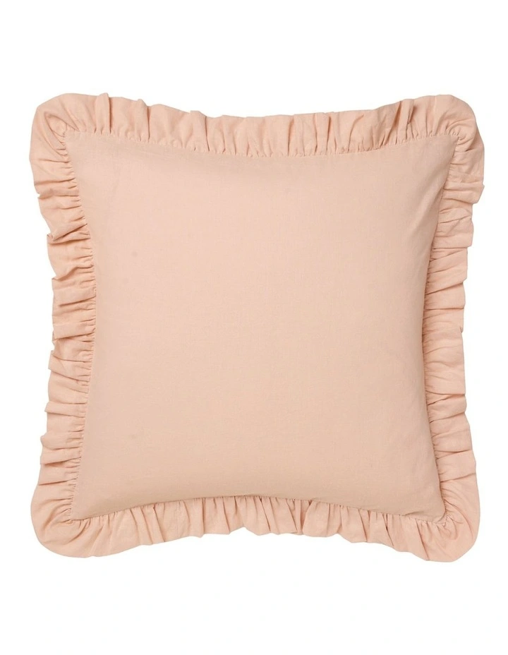 Vintage Ruffle Cotton Linen Quilt Cover Set In Ballet Pink image 5