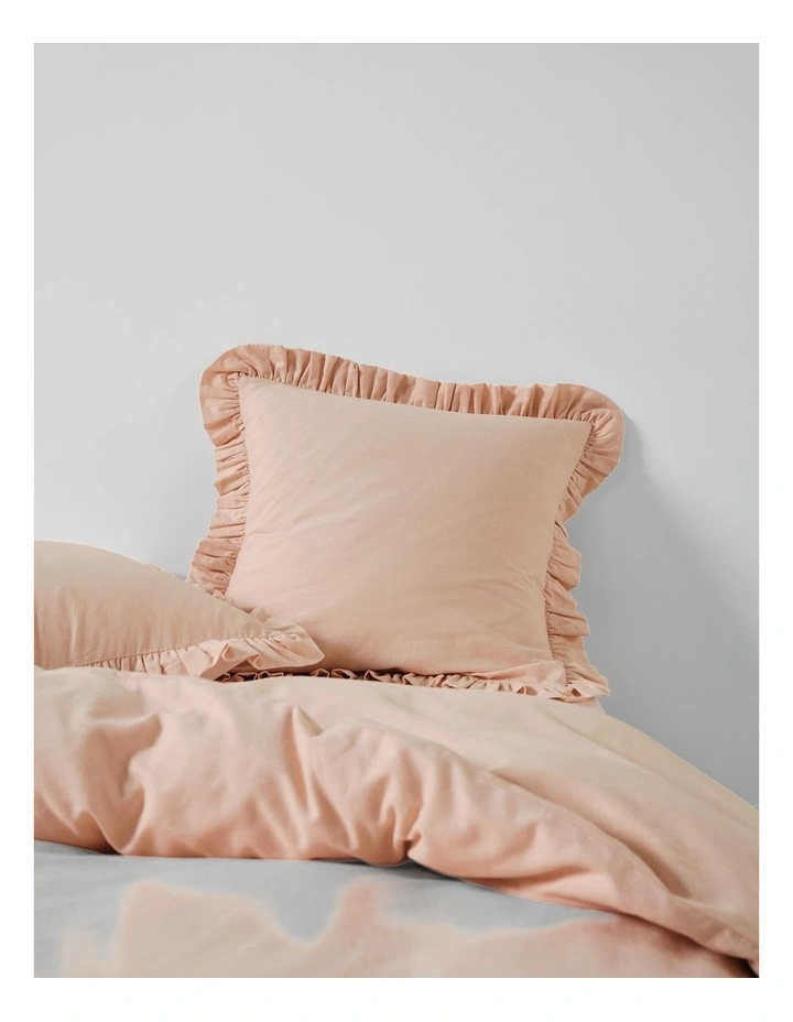 Vintage Ruffle Cotton Linen Quilt Cover Set In Ballet Pink image 6