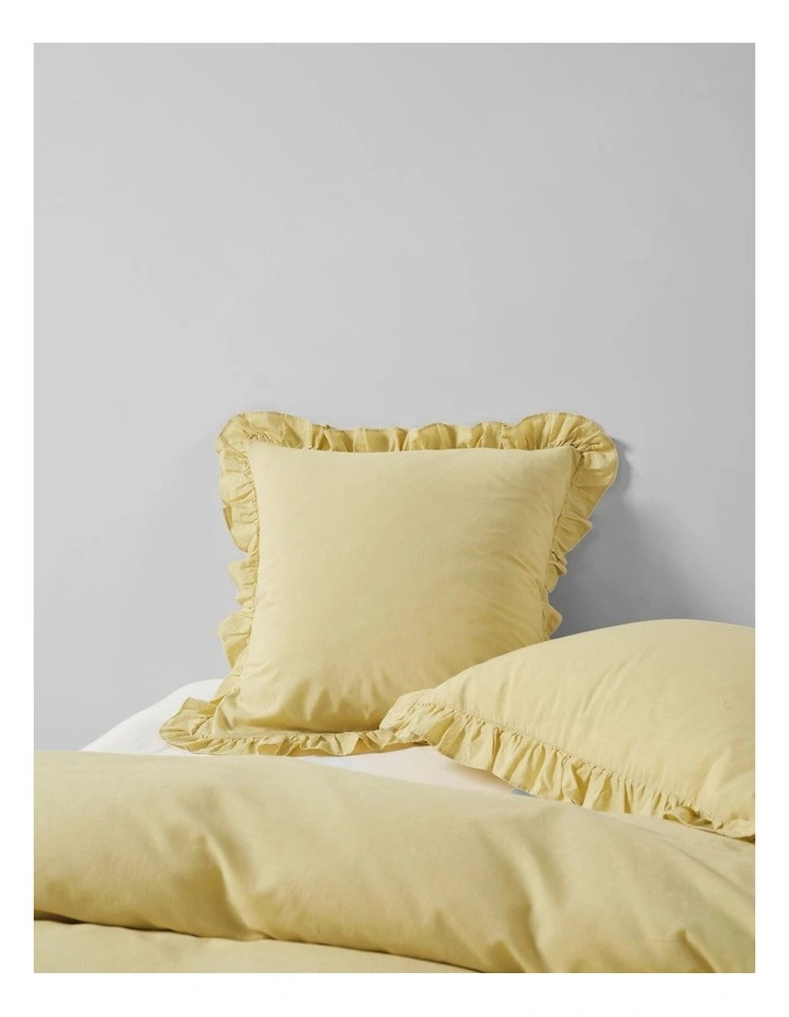 Vintage Ruffle Cotton Linen Quilt Cover Set In Wheat image 5
