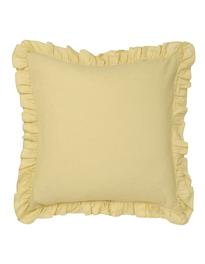 Vintage Ruffle Cotton Linen Quilt Cover Set In Wheat image 6