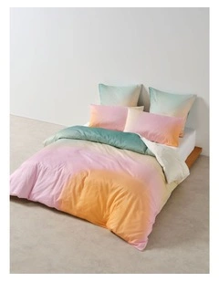 Solaris Cotton Sateen Quilt Cover Set In Papaya