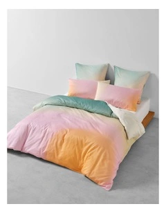 Solaris Cotton Sateen Quilt Cover Set In Papaya