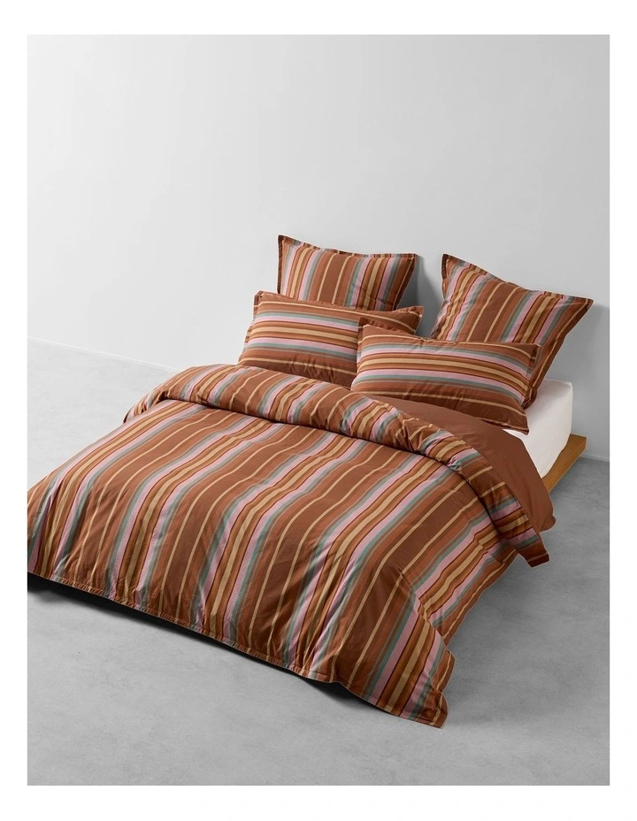 Araminta Cotton Quilt Cover Set In Coffee image 1