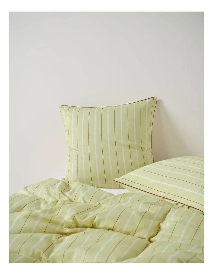 Monday Stripe Cotton Sateen Quilt Cover Set In Pear image 5
