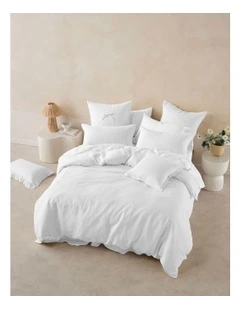 Nimes Quilt Cover Set in White