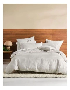 Nimes Quilt Cover Set in Pale Grey