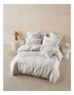 Nimes Quilt Cover Set in Pale Grey