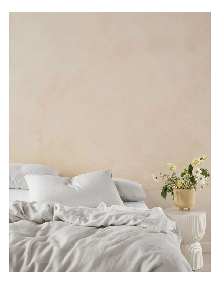 Nimes Washed European Linen Quilt Cover Set In Pale Grey image 2