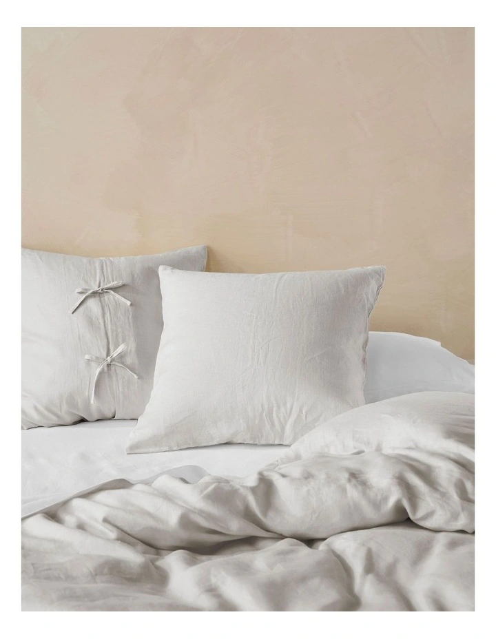 Nimes Washed European Linen Quilt Cover Set In Pale Grey image 5