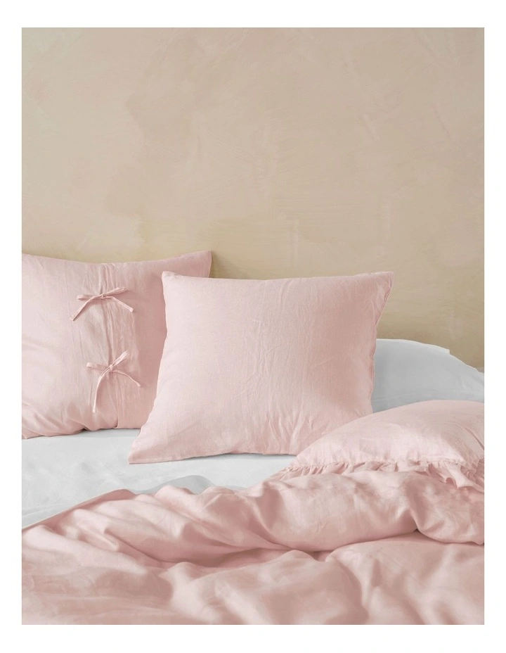 Nimes Washed European Linen Quilt Cover Set In Rose image 6