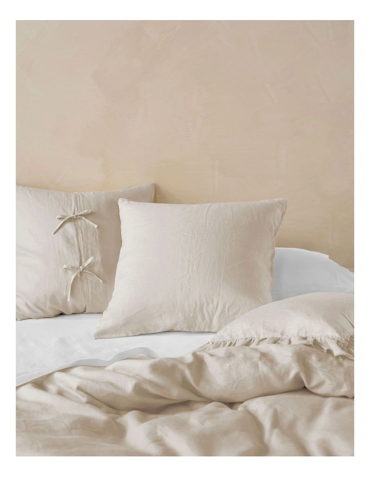 Nimes Washed European Linen Quilt Cover Set In Natural image 5