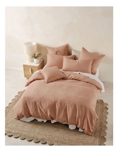 Nimes Quilt Cover Set in Clay