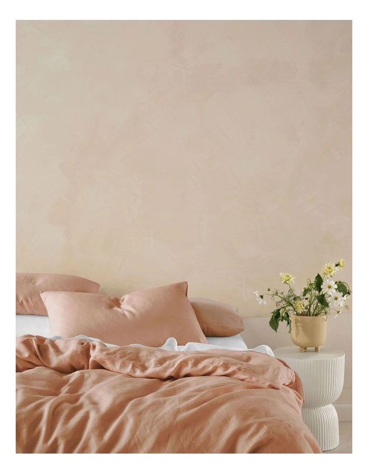 Nimes Washed European Linen Quilt Cover Set In Clay image 2