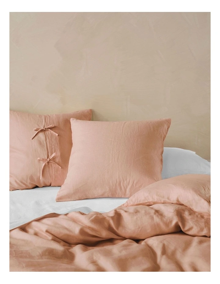 Nimes Washed European Linen Quilt Cover Set In Clay image 3