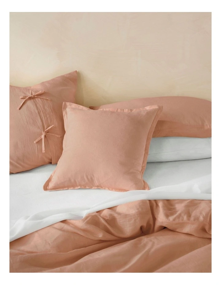 Nimes Washed European Linen Quilt Cover Set In Clay image 4