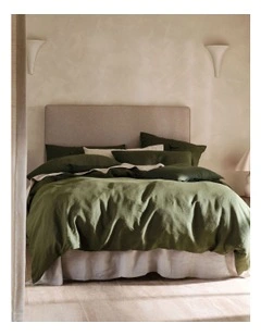 Nimes Quilt Cover Set In Moss