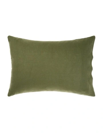 Nimes Washed European Linen Quilt Cover Set In Moss