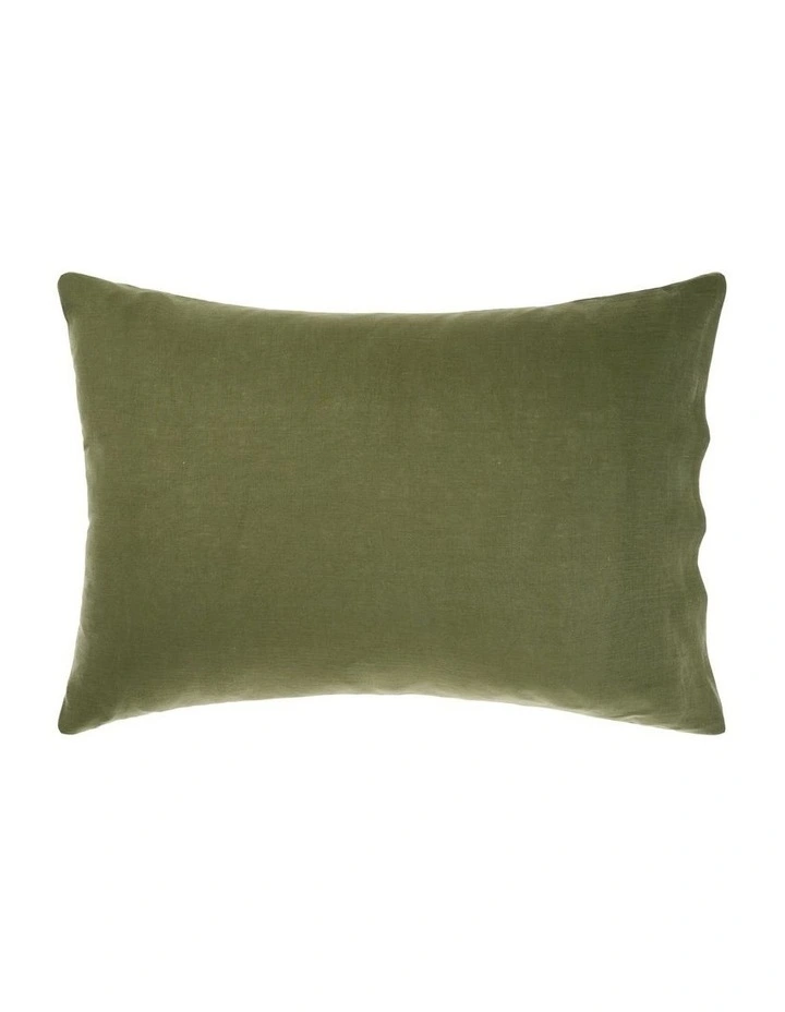 Nimes Washed European Linen Quilt Cover Set In Moss image 2