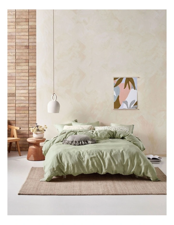 Nimes Quilt Cover Set In Wasabi image 1