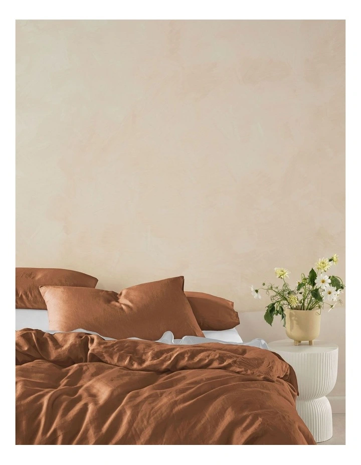 Nimes Washed European Linen Quilt Cover Set In Cinnamon image 2