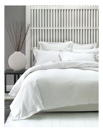 Deluxe Waffle Quilt Cover Set in White