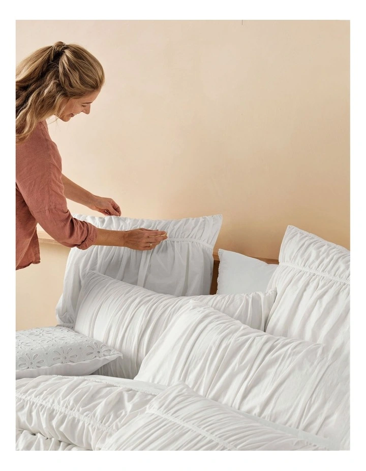 Layla Quilt Cover Set in White image 2