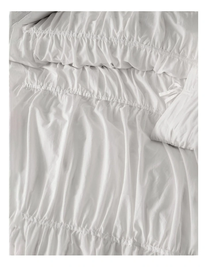 Layla Quilt Cover Set in White image 4