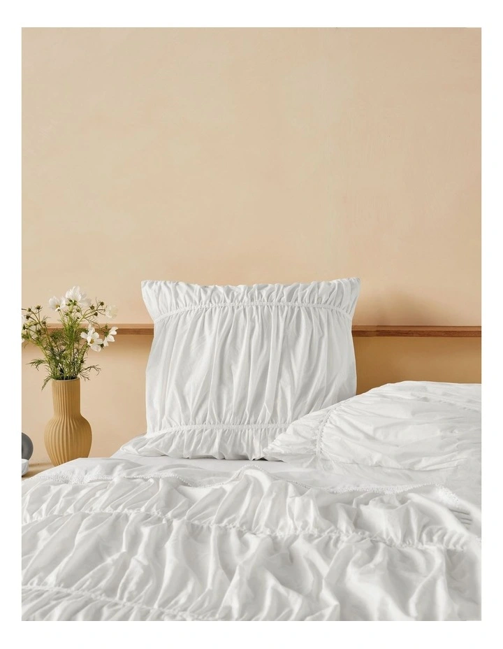 Layla Quilt Cover Set in White image 6