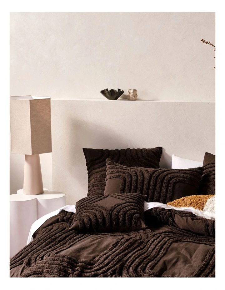 Farrah Quilt Cover Set in Cacao image 3