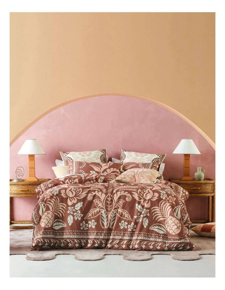 Messina Quilt Cover Set in Pink Clay image 1
