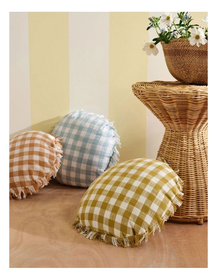 Tavola Round Cushion in Gold image 2