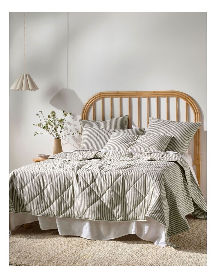 Classic Stripe Coverlet in Charcoal