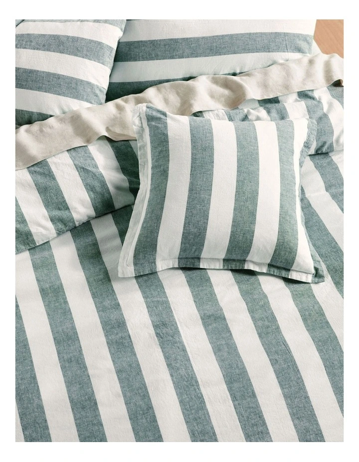 Vintage Stripe Cushion 48x48cm in Denim image 2