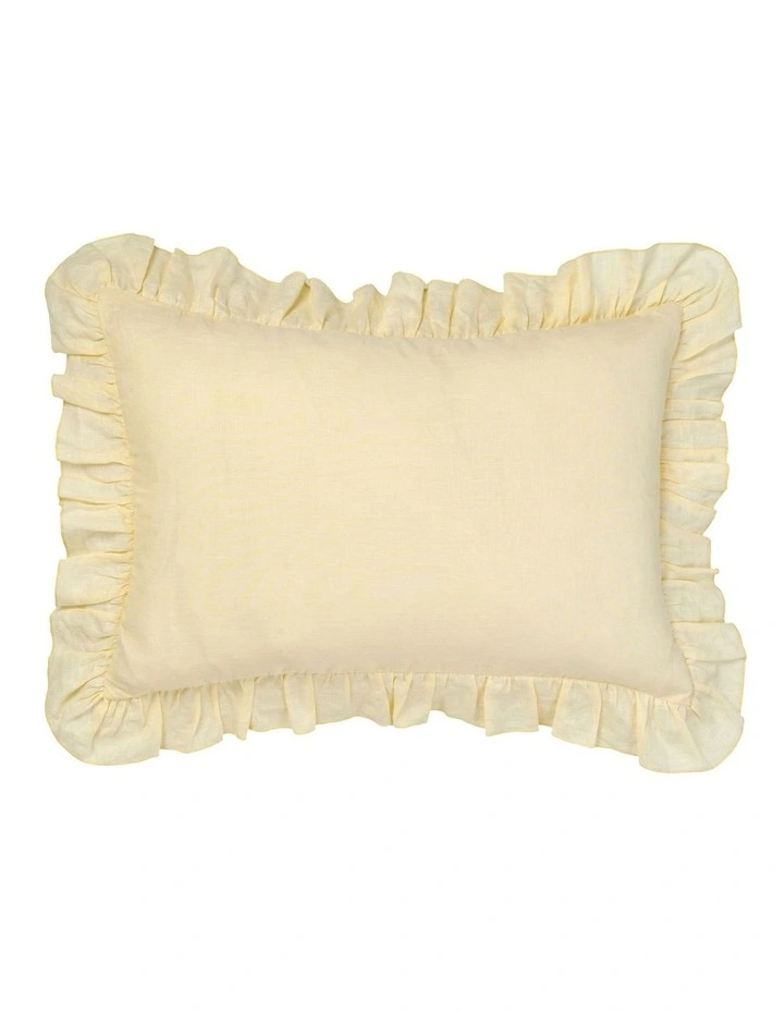 Nimes Ruffle Cushion 40x60cm in Lemon image 1