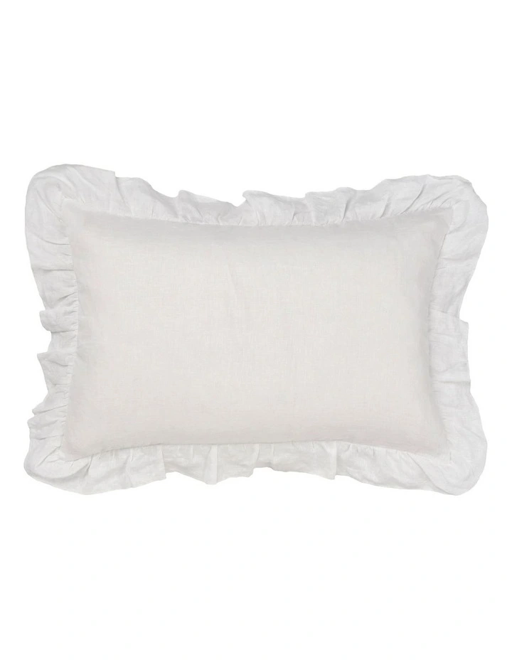 Nimes Ruffle Cushion 40x60cm in White image 1