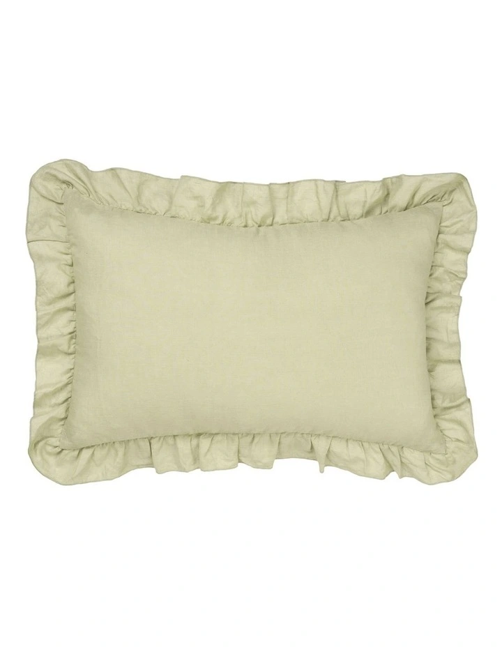 Nimes Ruffle Cushion 40x60cm in Wasabi image 1