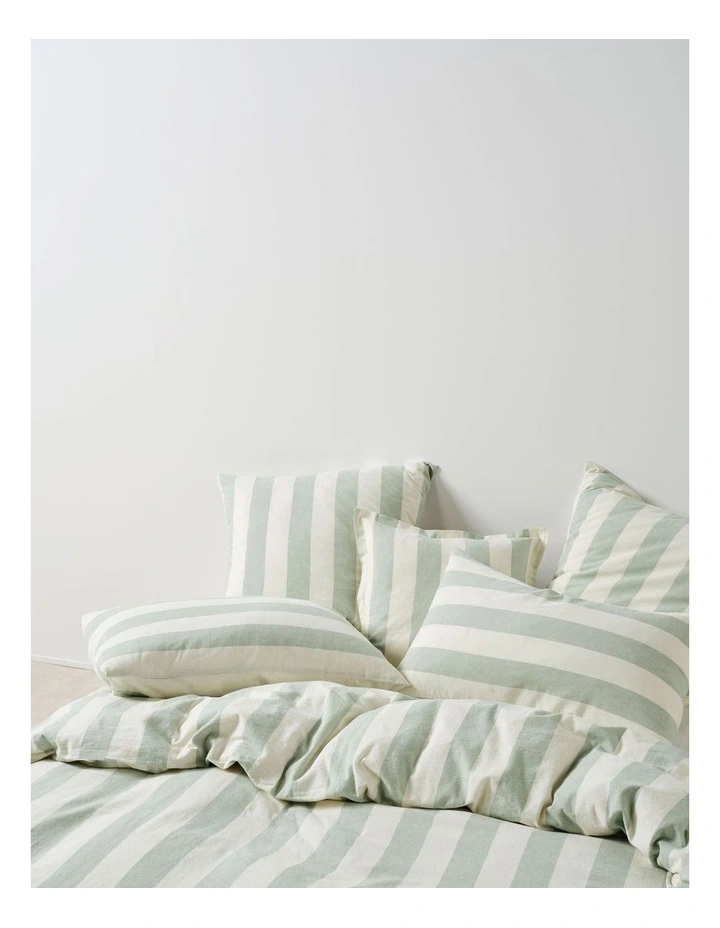 Vintage Stripe Cushion 48x48cm in Jade image 2