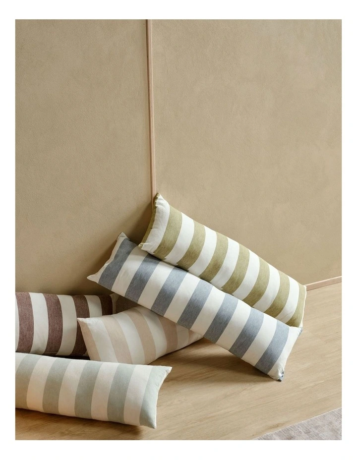 Vintage Stripe Cushion (30x90cm) in Jade image 3